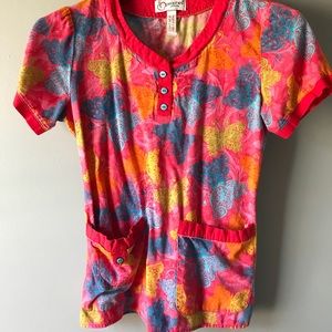 Colorful scrub top!